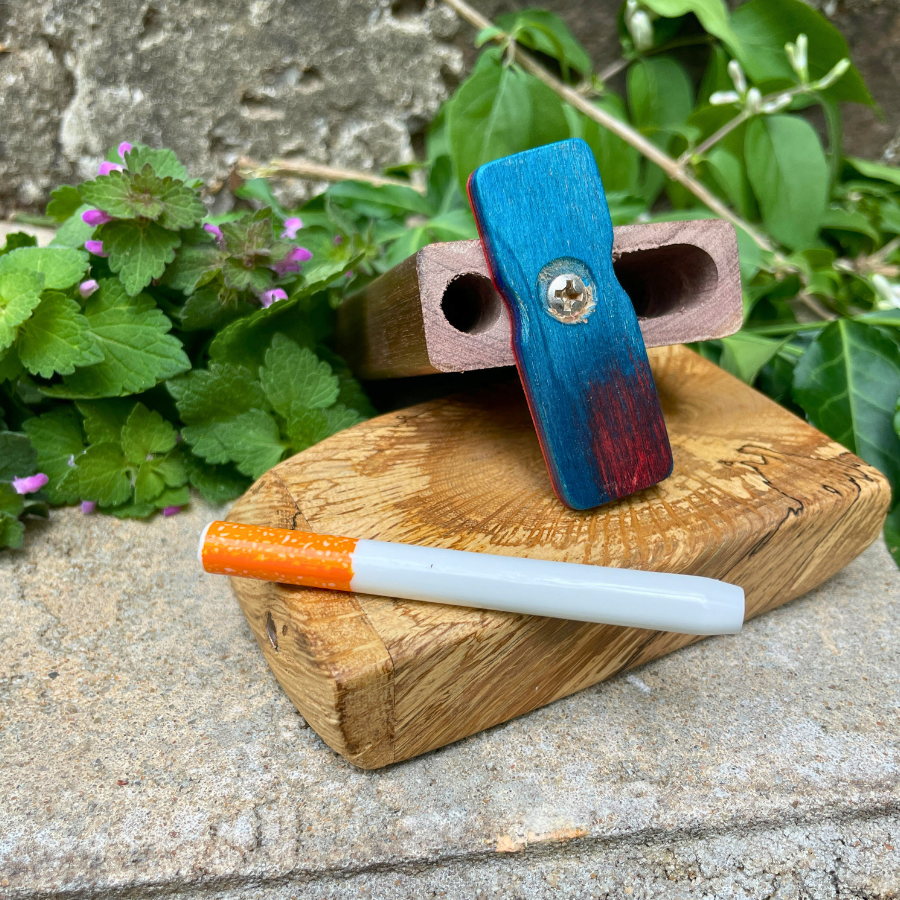Handcrafted Wooden Dugout/One Hitter with 3 in. Spring Loaded Pipe